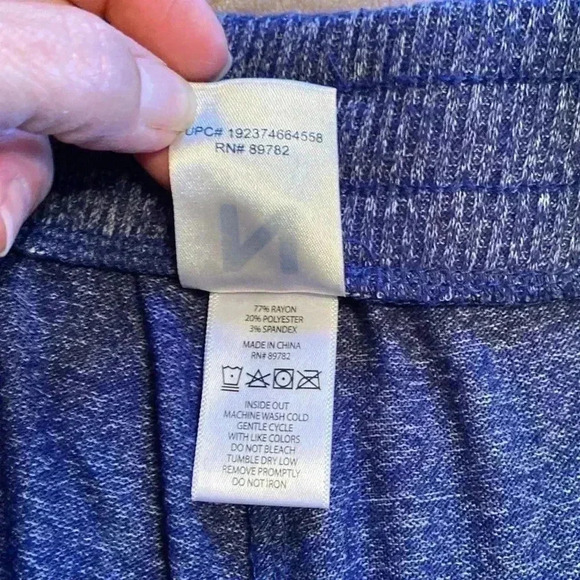 Natori Heathered Blue Drawstring Jogger Pants Size Medium. - Picture 8 of 8